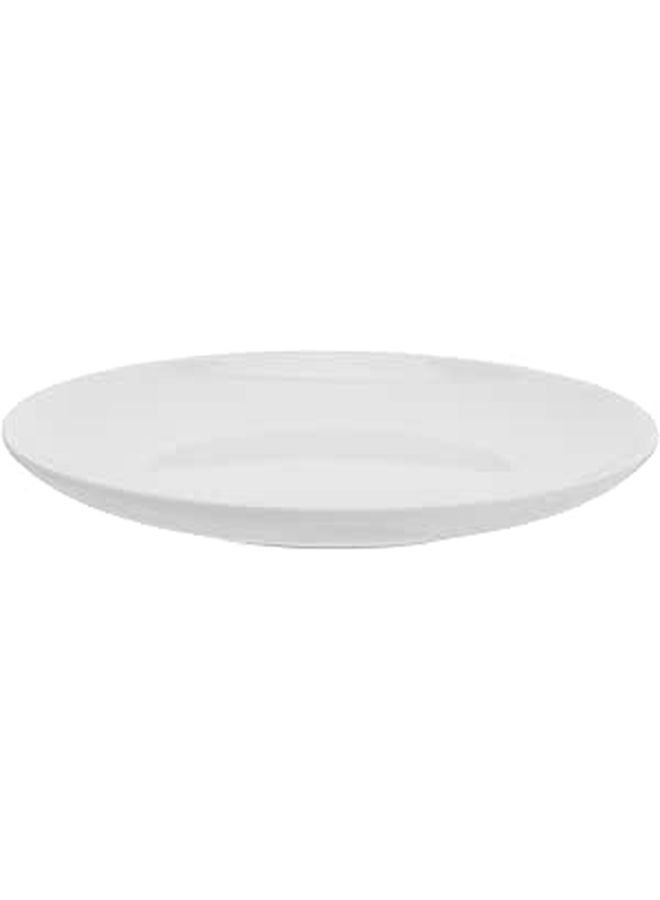 White Melamine Round Dinner Plates 8 Inch Food Grade Plastic Snack Dessert Plates - Image 1