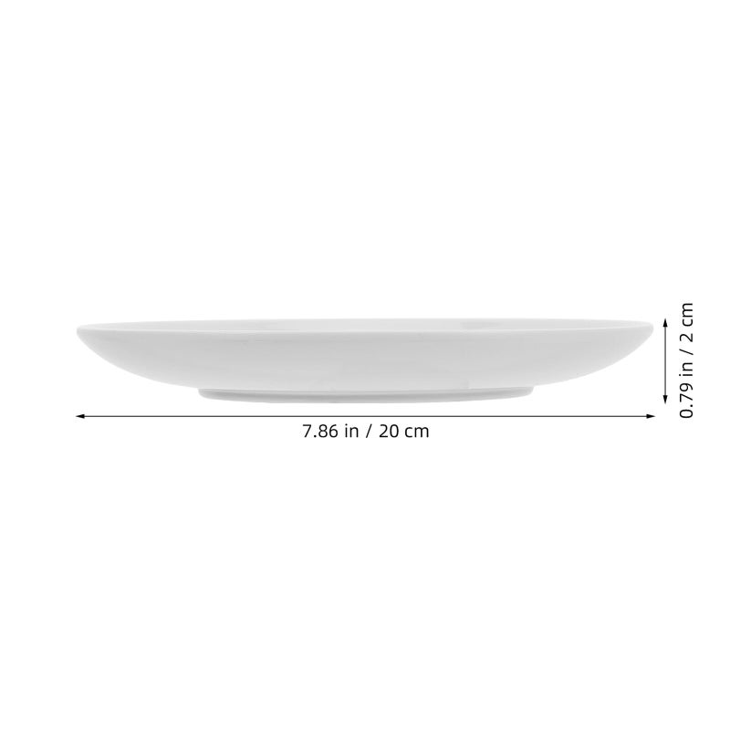 White Melamine Round Dinner Plates 8 Inch Food Grade Plastic Snack Dessert Plates - Image 3