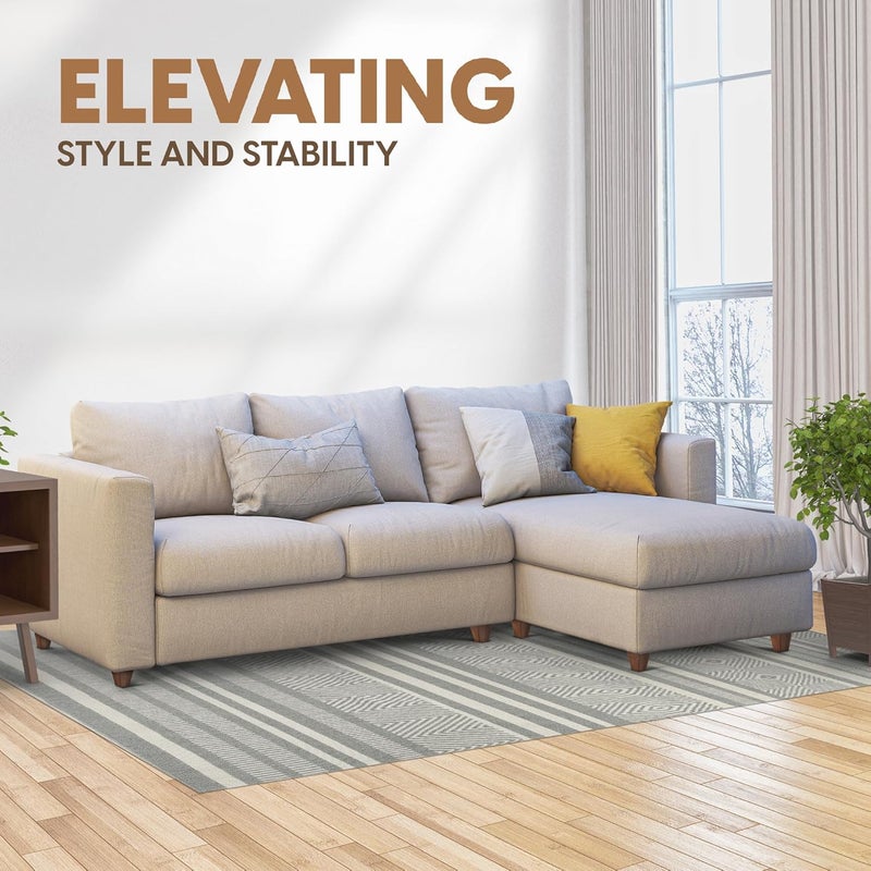 Yes4All Yes4All 4Inch Square Wooden Furniture Legs Set of 4 Brown MidCentury Modern Feet for Sofa Ottoman Bench Dresser and Table Risers with Adjustable Levelers for Stability and Floor Protection  - Image 2