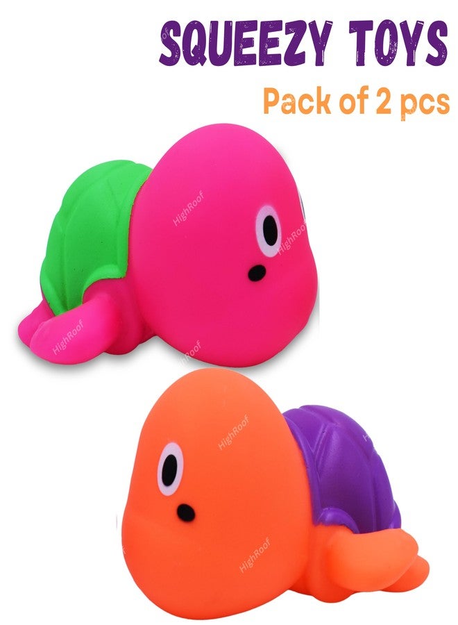 HighRoof Squeezy Turtles Toy Bathing Toy for Baby Whistle Toys for Infants Toddlers Children Age 3 Months Chu Chu Toy Set Non-Toxic, BPA Free Colorful Soft Rubber (Squeezy Turtles) (Pack of 2pc) - Image 3
