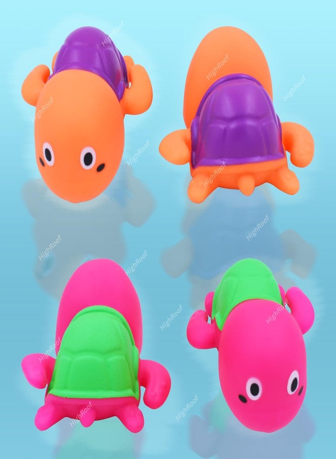 HighRoof Squeezy Turtles Toy Bathing Toy for Baby Whistle Toys for Infants Toddlers Children Age 3 Months Chu Chu Toy Set Non-Toxic, BPA Free Colorful Soft Rubber (Squeezy Turtles) (Pack of 2pc) - Image 2