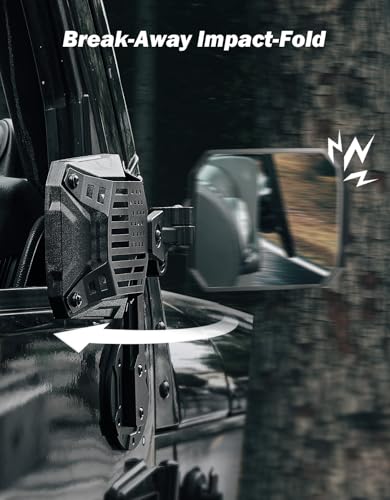 JOYTUTUS Wrangler Side Mirrors Replacement Compatible with Wrangler JK JKU 2007-2018, US Flag Pattern Wrangler JK Side Mirrors, Wider View No Vibrate & Wobble - Image 5