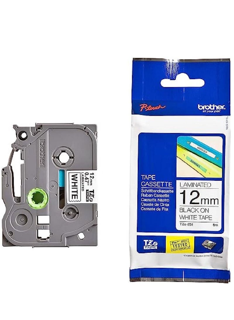 Brother TZe231 Labelling Tape Black on White 12mm - Image 1