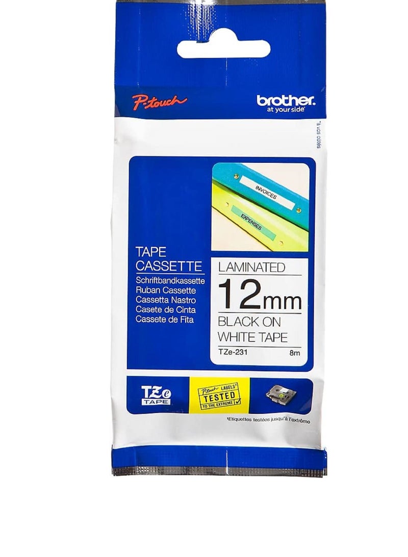 Brother TZe231 Labelling Tape Black on White 12mm - Image 3