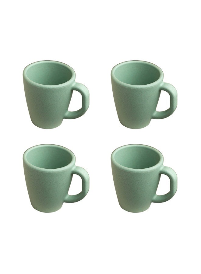 FRENVI Earth-Friendly Classic Coffee Mini Mug Set of 4 |150 ml|Made with Rice Husk & Bamboo Fibers|Microwave Safe|Hot & Cold Coffee Cup, Milk & Tea Cup |Matte Finish mugs for coffee|Celeste Green - Image 1