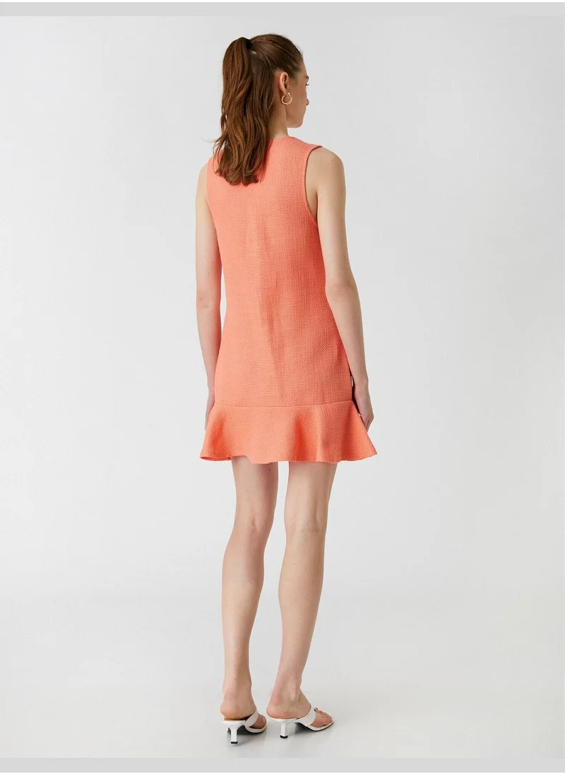 KOTON Mini Dress Button Detail Sleeveless