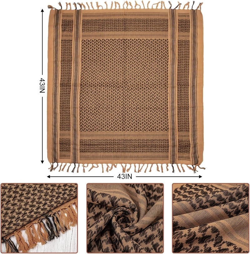 Aonal Store Military Shemagh Tactical Desert Scarf, 100% Cotton Keffiyeh Neck Head Scarf Wrap for Men Women - Image 4