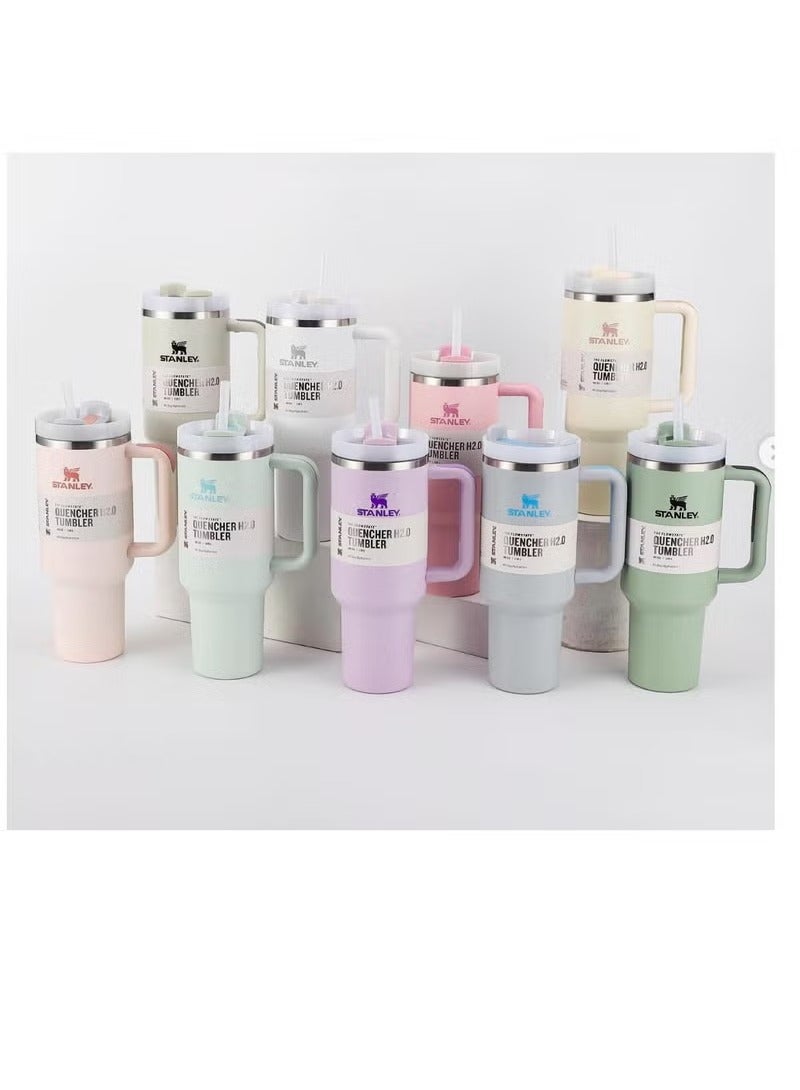 Stanly Stanley Mug, 40 oz Stanley Mug with Straw and Handle Insulated Mug with Lid Travel Mug H2.0 FlowState Stainless Steel Coffee Mug for Hot Iced Drinks Travel Mug with Handle