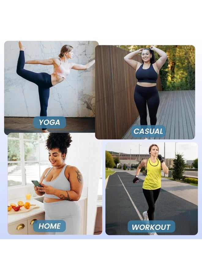 YOLIX Workout Leggings for Women - High Waisted Yoga Pants Tummy Control Compression for Running Apricot - Image 4