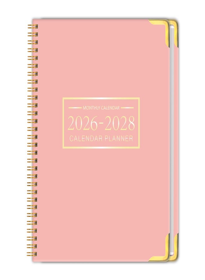 KAICN Monthly Planner 2026-2028, Hardcover with Metal Corner 3 year calendar 2026-2027-2028 Calendar Book from Jan 2026 - Dec 2028, 9“ x 11”, Spiral Bound,Organizer for Office, School, and Home, Pink - Image 1