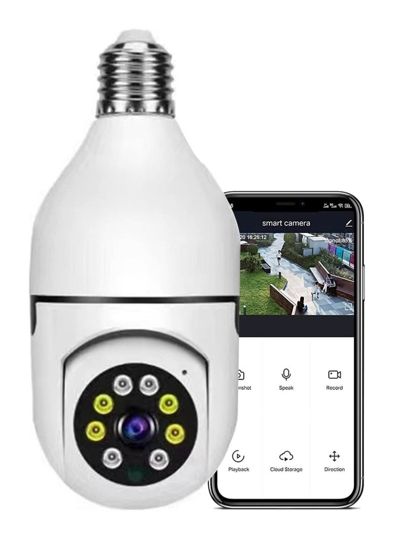 1080P Security Wireless Camera, Light Bulb Security Camera 360 Degree 2.4GHz & 5G WiFi IP Camera for Home Indoor Outdoor Security, Human Motion Detection and Alarm Two Way Talk - Image 1