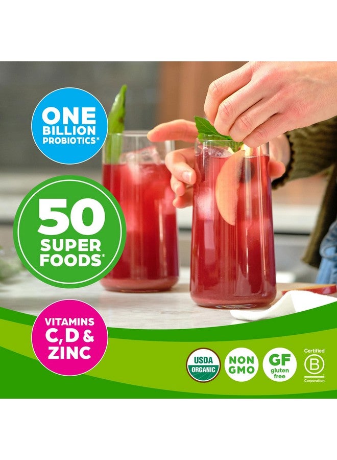 أورجين مسحوق Orgain Organic Greens + 50 Superfoods Immunity Up!، Honeycrisp Apple - دعم المناعة، البروبيوتيك، فيتامين سي، د والزنك، خل التفاح، أشواغاندا، كورديسيبس وفطر الريشي - 0.62 رطل - Image 4