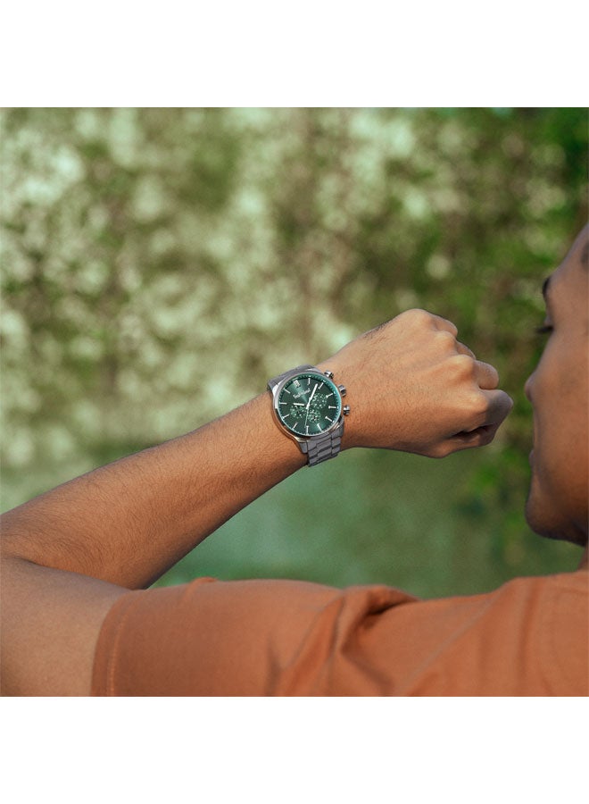 Timberland Men Henniker II Green Dial Stainless Steel Bracelet Multifunction Watch for Men, 46mm - Image 4