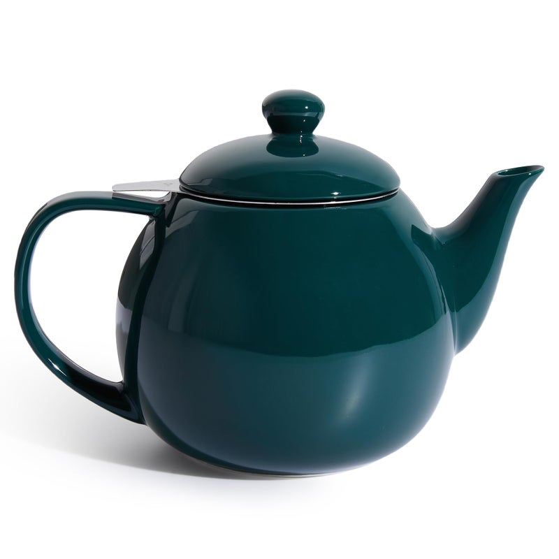 Sweese Teapots for Tea 27 oz Porcelain Tea pot with Removable Stainless Steel Infuser Tea Pots for Loose Tea Dark Green - Image 2