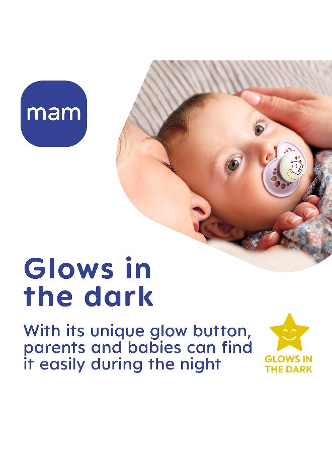 MAM Original Night Glow-in-the-Dark Silicone Pacifiers, 16+ Months, Boy , Pack of 2 - Image 3