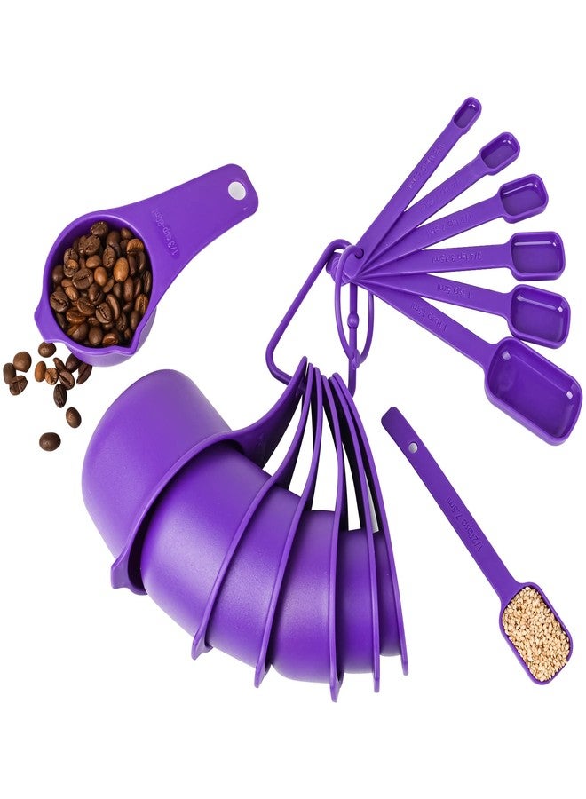 Viwehots Measuring Cups and Spoons Set, Plastic Measuring Cup Set, Measuring Spoons and Cups Set 15, Dry Measuring Cups Set, Plastic Measuring Cups and Spoons Set, Color 3/4 Measuring Cup Purple - Image 5