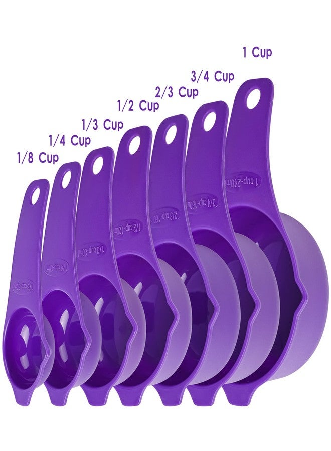 Viwehots Measuring Cups and Spoons Set, Plastic Measuring Cup Set, Measuring Spoons and Cups Set 15, Dry Measuring Cups Set, Plastic Measuring Cups and Spoons Set, Color 3/4 Measuring Cup Purple - Image 3