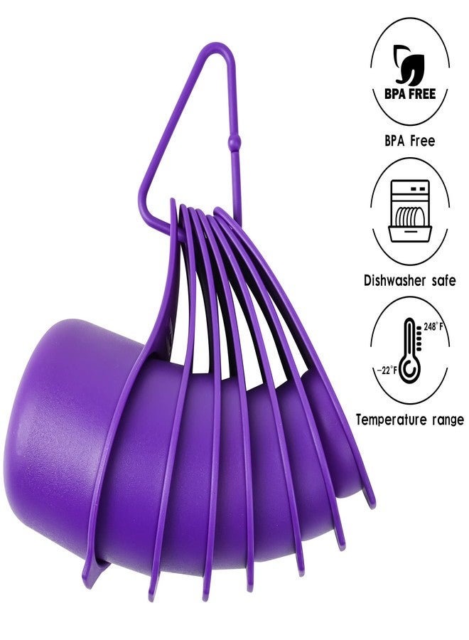 Viwehots Measuring Cups and Spoons Set, Plastic Measuring Cup Set, Measuring Spoons and Cups Set 15, Dry Measuring Cups Set, Plastic Measuring Cups and Spoons Set, Color 3/4 Measuring Cup Purple - Image 2