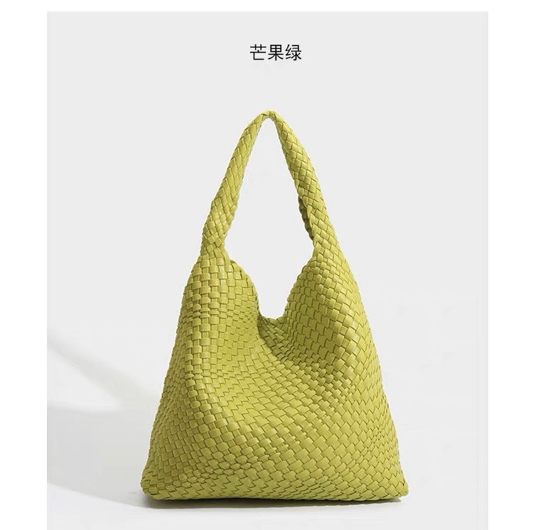 Woven Bucket Bag Women'S Shoulder Work High-End Commuter Bag Large Capacity Outing Sundries Large Bag - Image 1