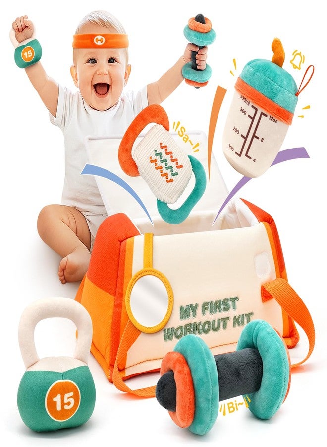 Vanplay Baby Toys 0-12 Months, Workout Plush Toy with Rattle for 0-3-6 Month, Sensory Montessori Toys for Babies 6-12-18 Month, Baby Boys Girls Birthday Shower Gifts for 7 8 9 10 Month - Image 1