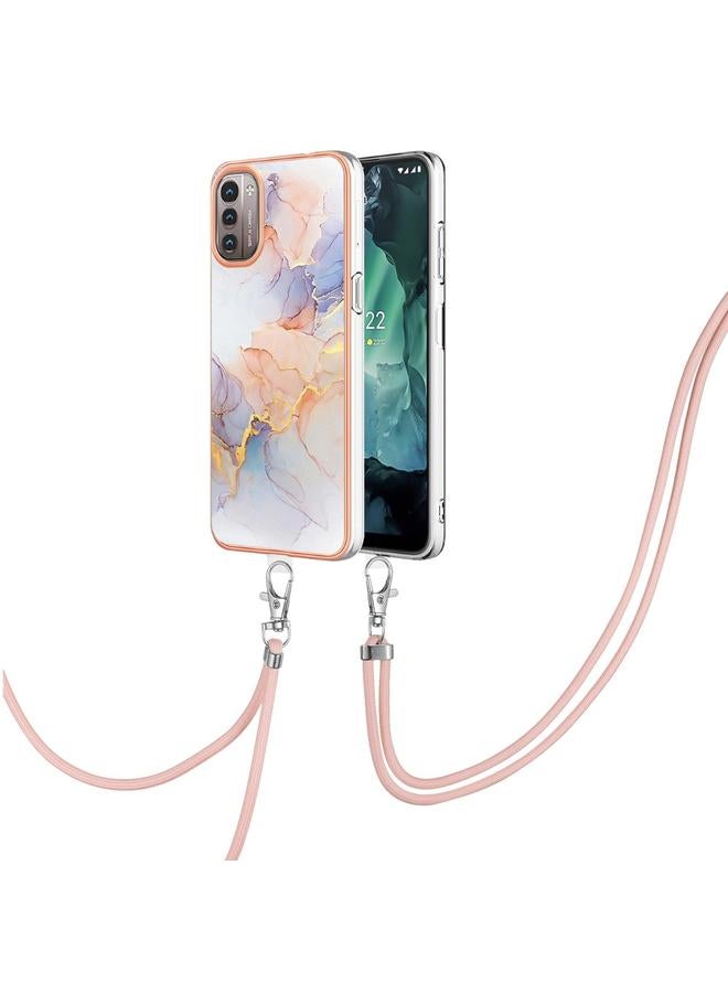 اس-توب جراب لهاتف Nokia G21 / G11 مصنوع من مادة TPU مطلية بالكهرباء مع حبل تعليق - Image 1