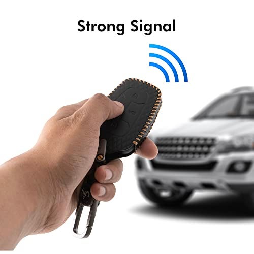 SHOPOFLUX Key Cover Compatible with Tata Nexon | Harrier | Safari | Altroz | Tigor | EV | Punch | Tiago EV Electric 4 Button Smart Key (Leather Black) - Image 3
