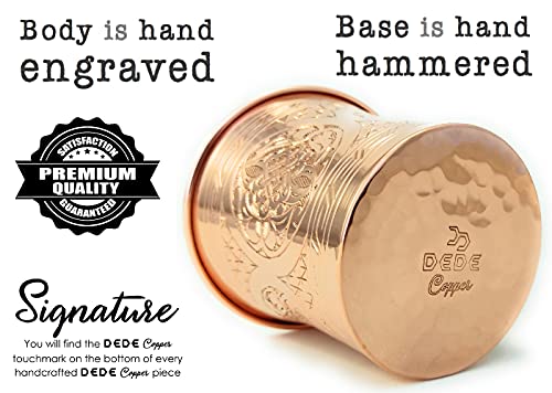 DEDE Copper - CC Series (20 oz) - Handcrafted Super Heavy Weight Drinking Cups or Serving Cold Beverages and Cocktail Mugs, Handmade Unlined Uncoated Pure Solid Copper Tumblers (Engraved) - Image 3