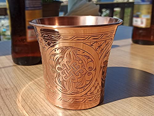 DEDE Copper - CC Series (20 oz) - Handcrafted Super Heavy Weight Drinking Cups or Serving Cold Beverages and Cocktail Mugs, Handmade Unlined Uncoated Pure Solid Copper Tumblers (Engraved) - Image 4