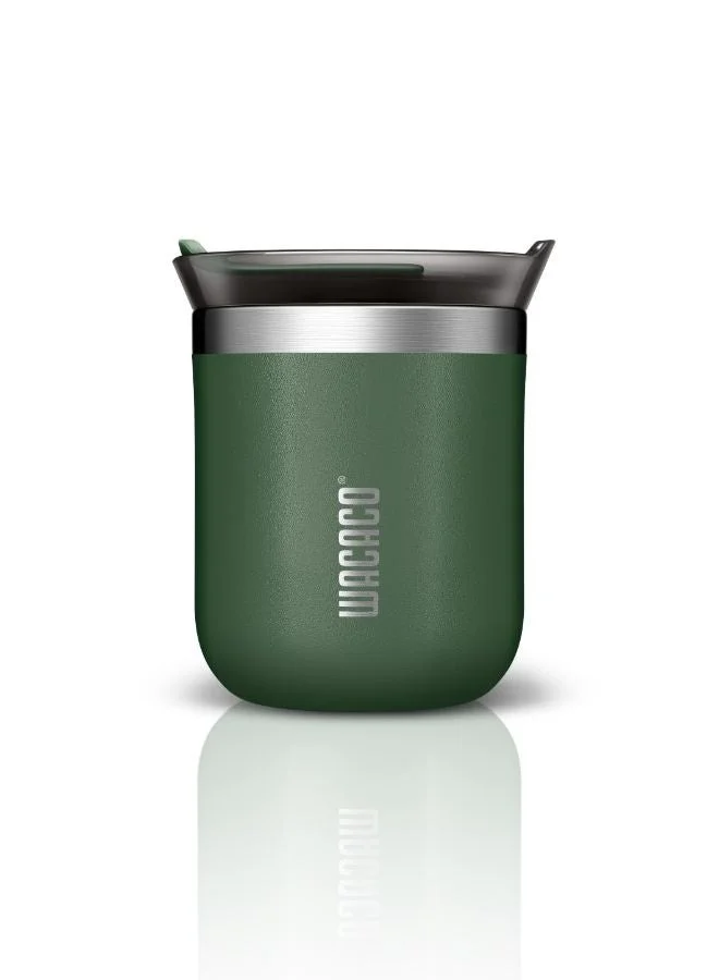 Wacaco Octaroma CLASSICO Vacuum Insulated Mug (180ml) - Double Wall Stainless Steel Coffee Travel Tumbler w/ Leakproof Drinking Lid, Reusable, Washable, BPA-Free, Hot & Cold - Green