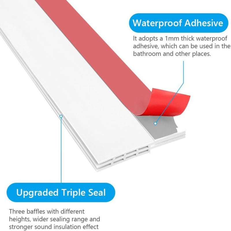 Door seam sealing strip dustproof, waterproof and self-adhesive door bottom strip soundproof bedroom seam windshield sticker (3 m 6 hole black 50mm wide seal 10-30mm) - Image 3