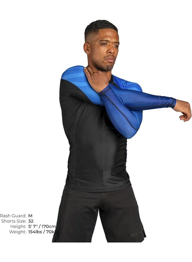 Sanabul  Essential Long Sleeve Compression Shirts For Men | Mma Bjj Athletic Compression Shirt | Men Cross Training Rashguard (Medium, Blue) - Image 2