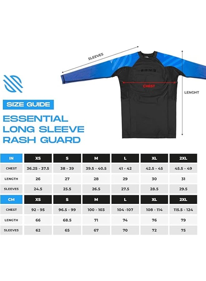 Sanabul  Essential Long Sleeve Compression Shirts For Men | Mma Bjj Athletic Compression Shirt | Men Cross Training Rashguard (Medium, Blue) - Image 5