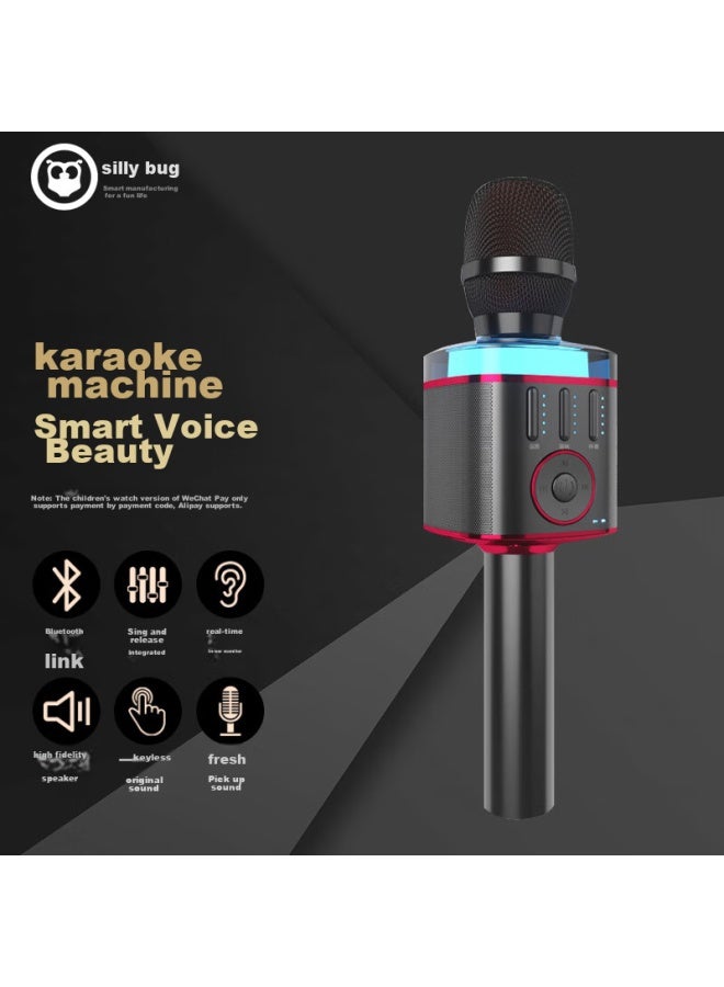 Hifier X9 Jazz Black Wireless Bluetooth Microphone, All-In Microphone And Speaker For Mobile Phones, Indoor And Outdoor Karaoke, Singing, Hosting, Lecturing, Online Class Teaching Microphone - Image 1