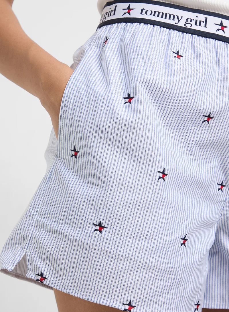 TOMMY JEANS Tommy Girl Embroidered High waist Shorts