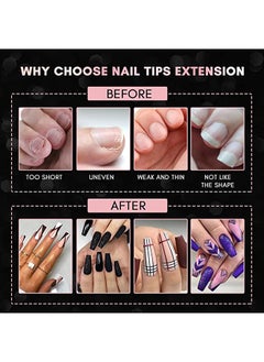 brunson False Nail Tips Softgel Extension Clear Medium Coffin 550 Pieces SGT02  - Image 4