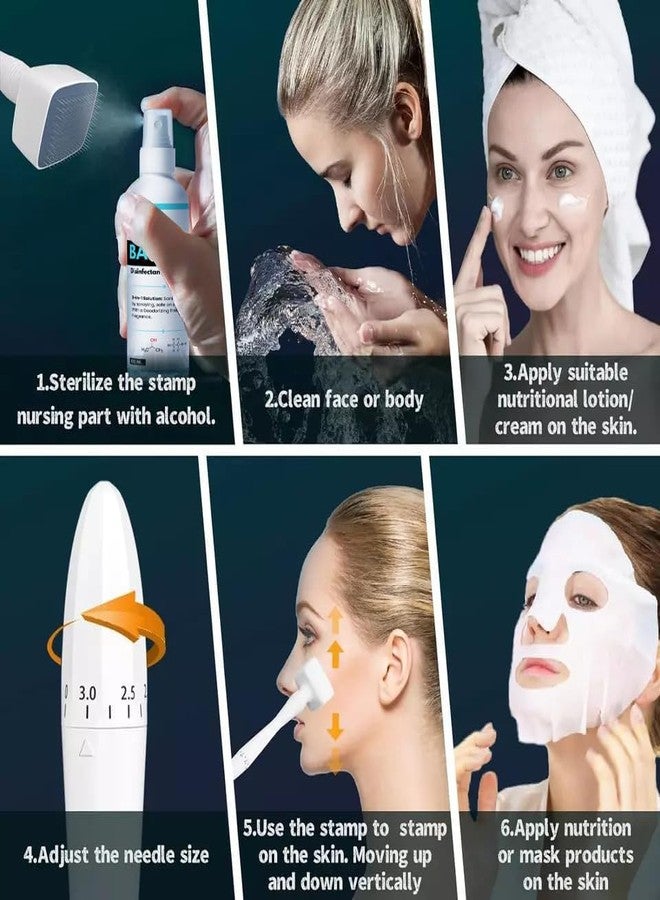 Baeskii Derma Pen Stamp For men and Women | Microneedle Pen for Body & Hair & Beard Growth - Adjustable Microneedling Stamp For Skin - 0.5mm - 3mm Titanium Micro Needle Derma Stamp For Skin Care (moon white) - Image 5