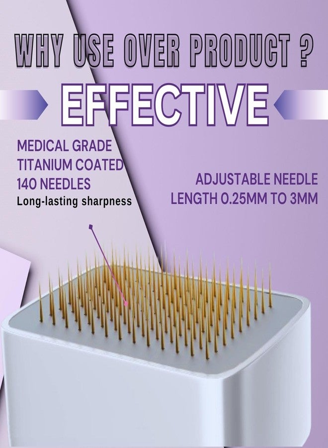 Baeskii Derma Pen Stamp For men and Women | Microneedle Pen for Body & Hair & Beard Growth - Adjustable Microneedling Stamp For Skin - 0.5mm - 3mm Titanium Micro Needle Derma Stamp For Skin Care (moon white) - Image 2