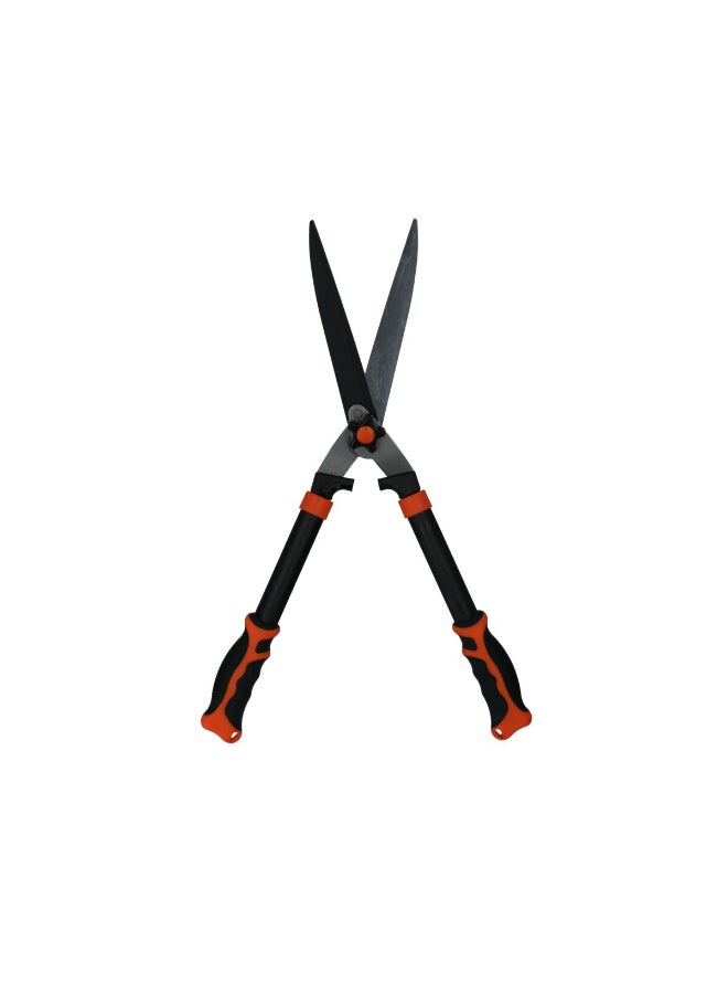Generic Straight Type Slip-Resistant Hedge Shears with Textured Grip Black and Orange 620 mm T21-208D1-1093G 