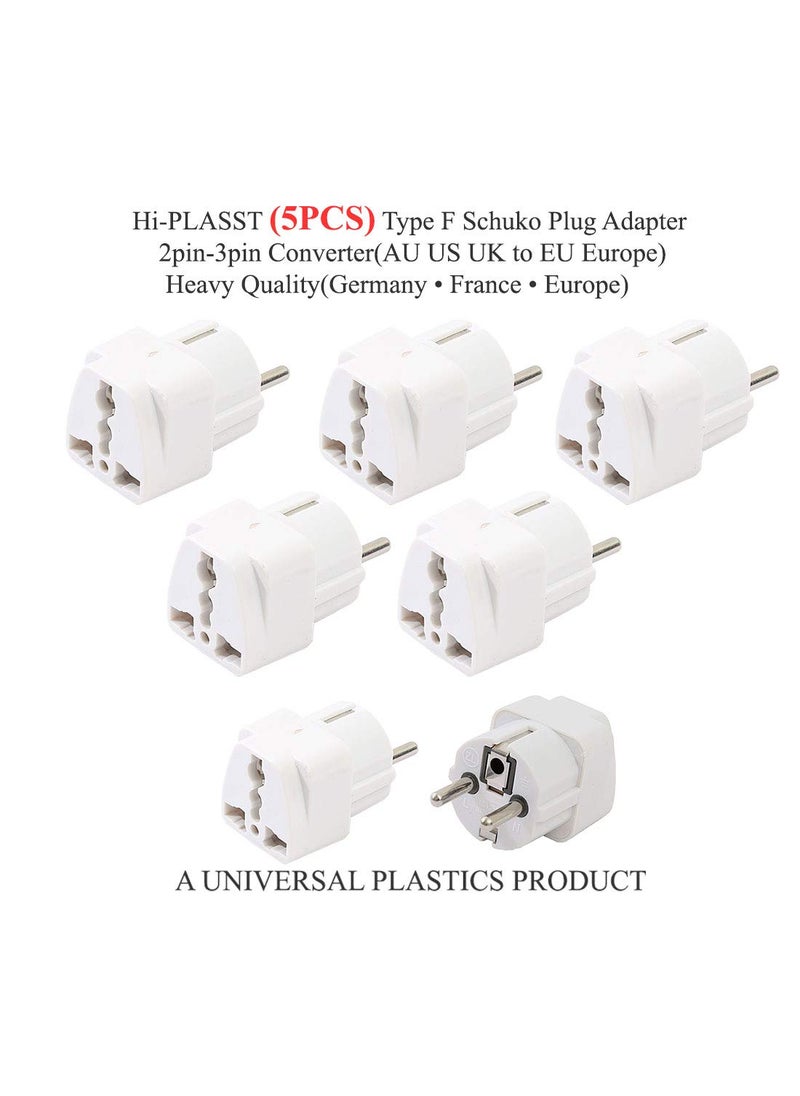 HI PLASST PINS N PLUGS HiPLASST Worldwide Travel Adaptor Electrical Wall Plugs and Adapters Type EF GermanyFrance Schuko 5pcs  - Image 2