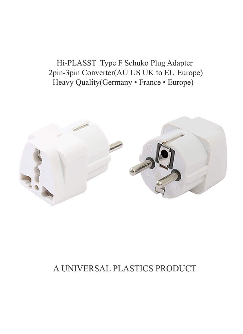 HI PLASST PINS N PLUGS HiPLASST Worldwide Travel Adaptor Electrical Wall Plugs and Adapters Type EF GermanyFrance Schuko 5pcs  - Image 3