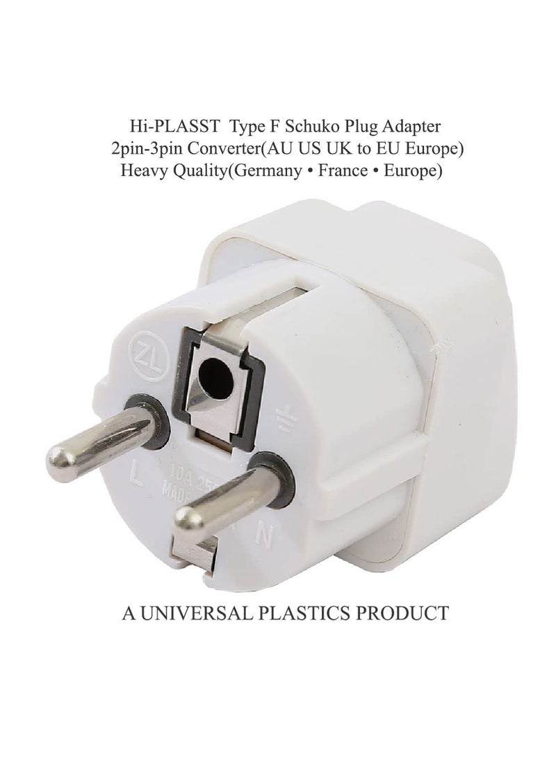 HI PLASST PINS N PLUGS HiPLASST Worldwide Travel Adaptor Electrical Wall Plugs and Adapters Type EF GermanyFrance Schuko 5pcs  - Image 4