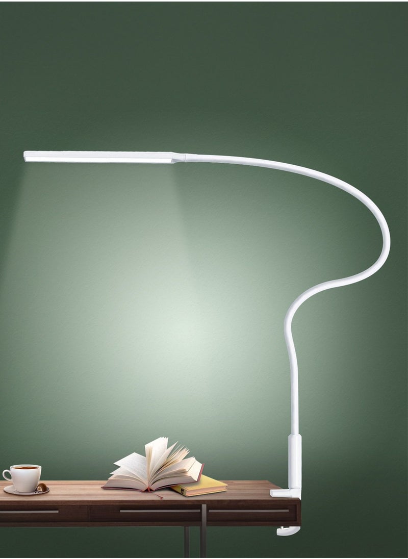 LOOPITYS - Desk Lamp LED USB Power  Swing Arm Lamp Flexible Gooseneck Clamp Dimmable Architect Lamp 3 Color Modes Desk Light Memory Reading Working Study Energy Saving - Image 1