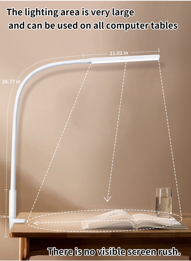 LOOPITYS - Desk Lamp LED USB Power  Swing Arm Lamp Flexible Gooseneck Clamp Dimmable Architect Lamp 3 Color Modes Desk Light Memory Reading Working Study Energy Saving - Image 1