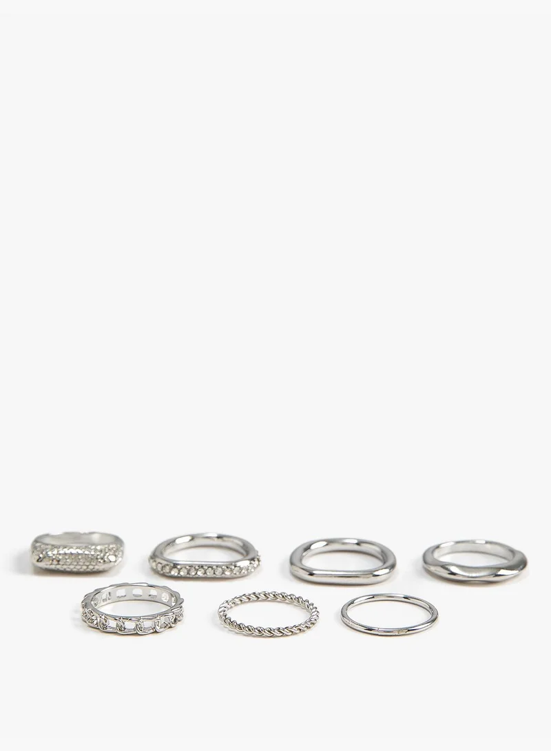 كوتون Ring Set 6 Pack Metal Thin Textured