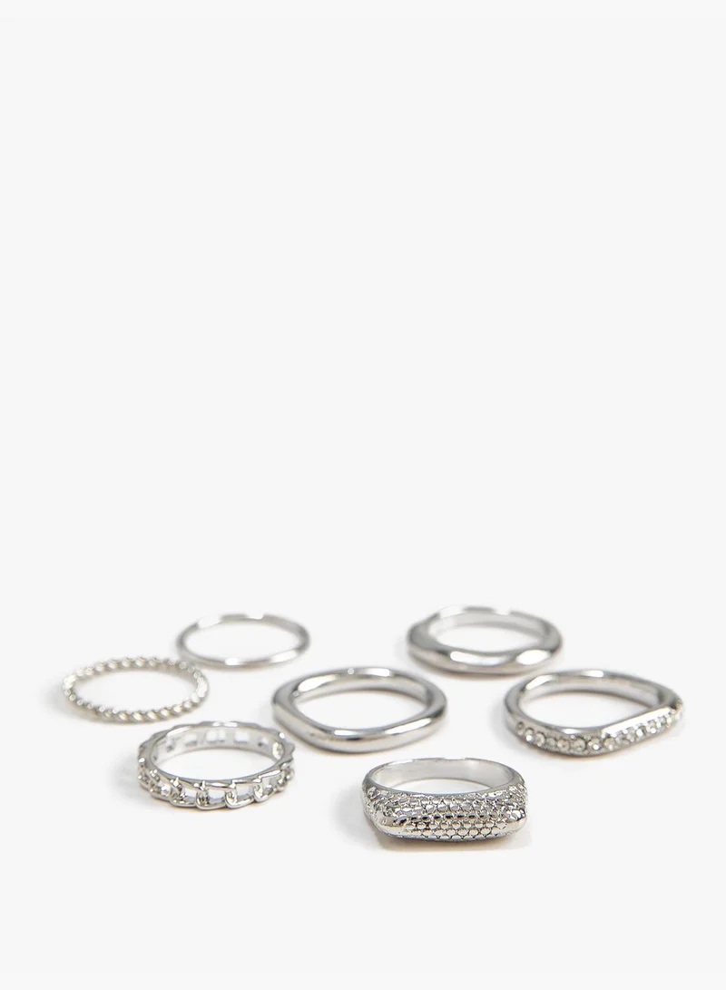 كوتون Ring Set 6 Pack Metal Thin Textured