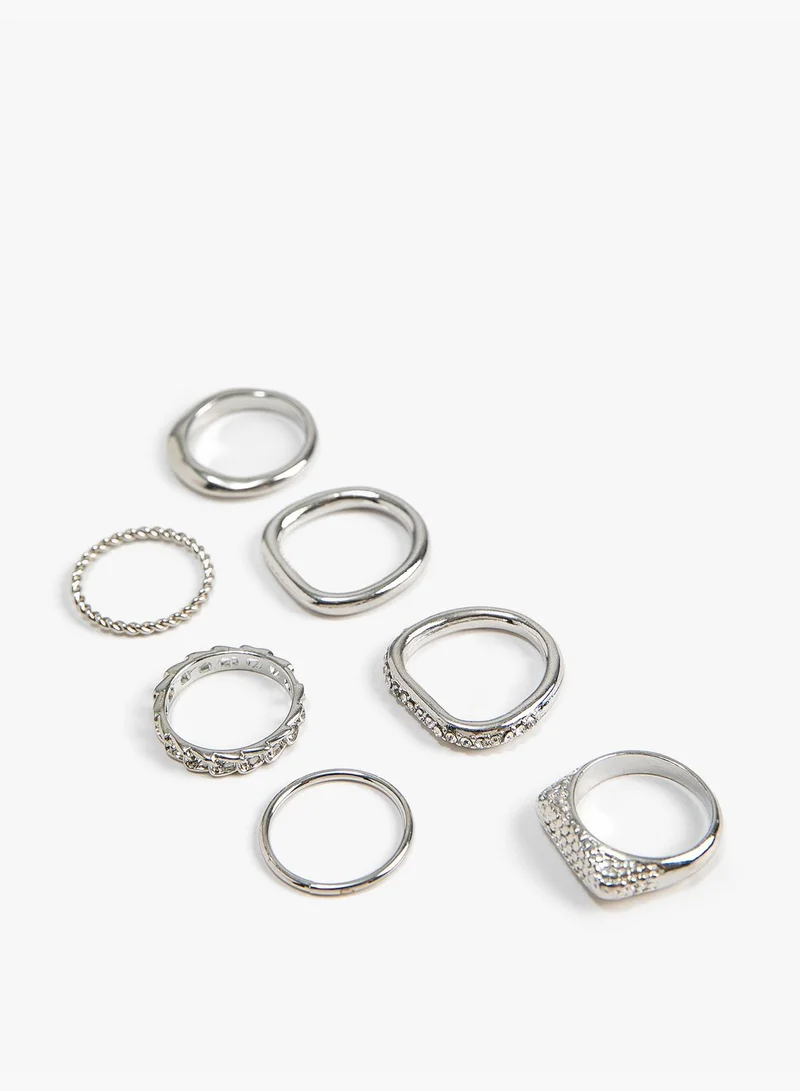 كوتون Ring Set 6 Pack Metal Thin Textured