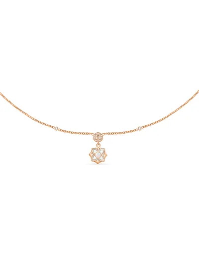 CERRUTI 1881 Ottavia Rose Gold-Plated Necklace, White Mother of Pearl Floral Pendant, Elegant and Timeless Jewelry for Women
