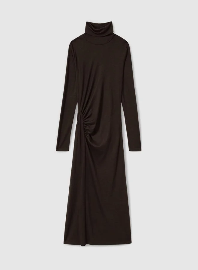 REISS Turtleneck Slit Dress