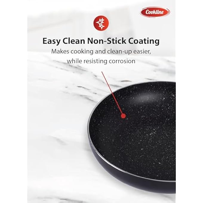 Cookline Pressed Aluminum NonStick Fry Pan 26Cm Black With White Dots Induction Compatible Easy To Clean - Image 5