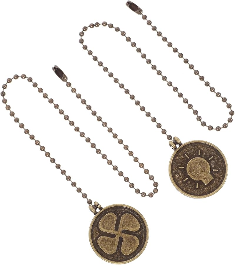 Vintage Bronze Ceiling Fan Pull Chain Extension Decorative Pendant Replacement Set Of 2 - Image 1